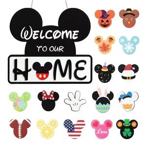 Disney Lover’s Mickey Mouse Style Home/door hanger sign - magnetic